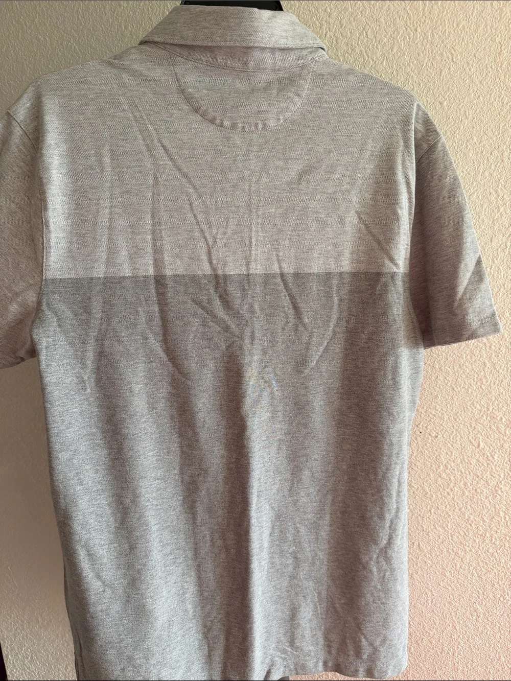 Banana Republic Light Gray Men's Polo Two Tone Regular Fit size Large